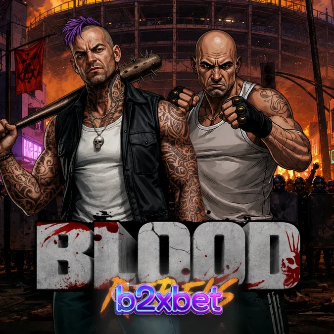 Interface do slot Blood Rebels com tema urbano e rebelde